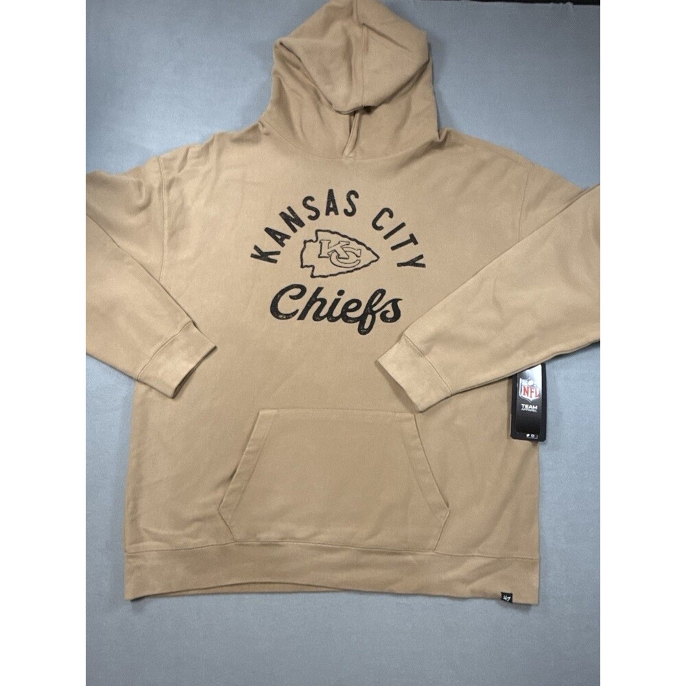 Kansas City Chiefs '47 Brand Hoodie Sweatshirt 2XL Dusted Khaki NWT NFL